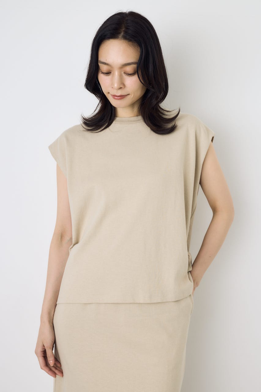 【GOLDEN PRICE 5/1(金)8:59までの特別価格】ノースリーブカットトップス BEG S