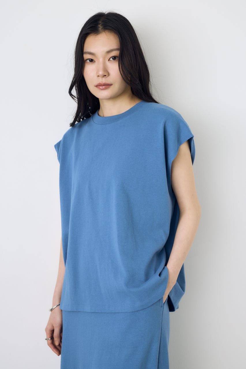 【GOLDEN PRICE 5/1(金)8:59までの特別価格】ノースリーブカットトップス BLU M