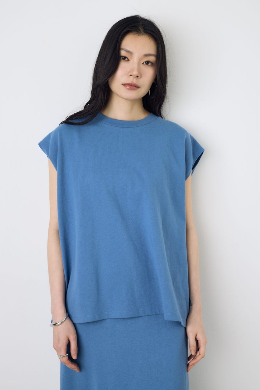 【GOLDEN PRICE 5/1(金)8:59までの特別価格】ノースリーブカットトップス BLU M