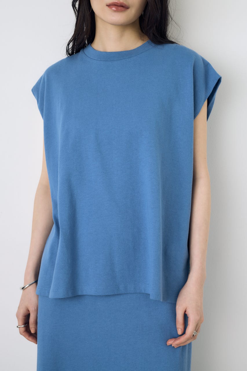 【GOLDEN PRICE 5/1(金)8:59までの特別価格】ノースリーブカットトップス BLU M