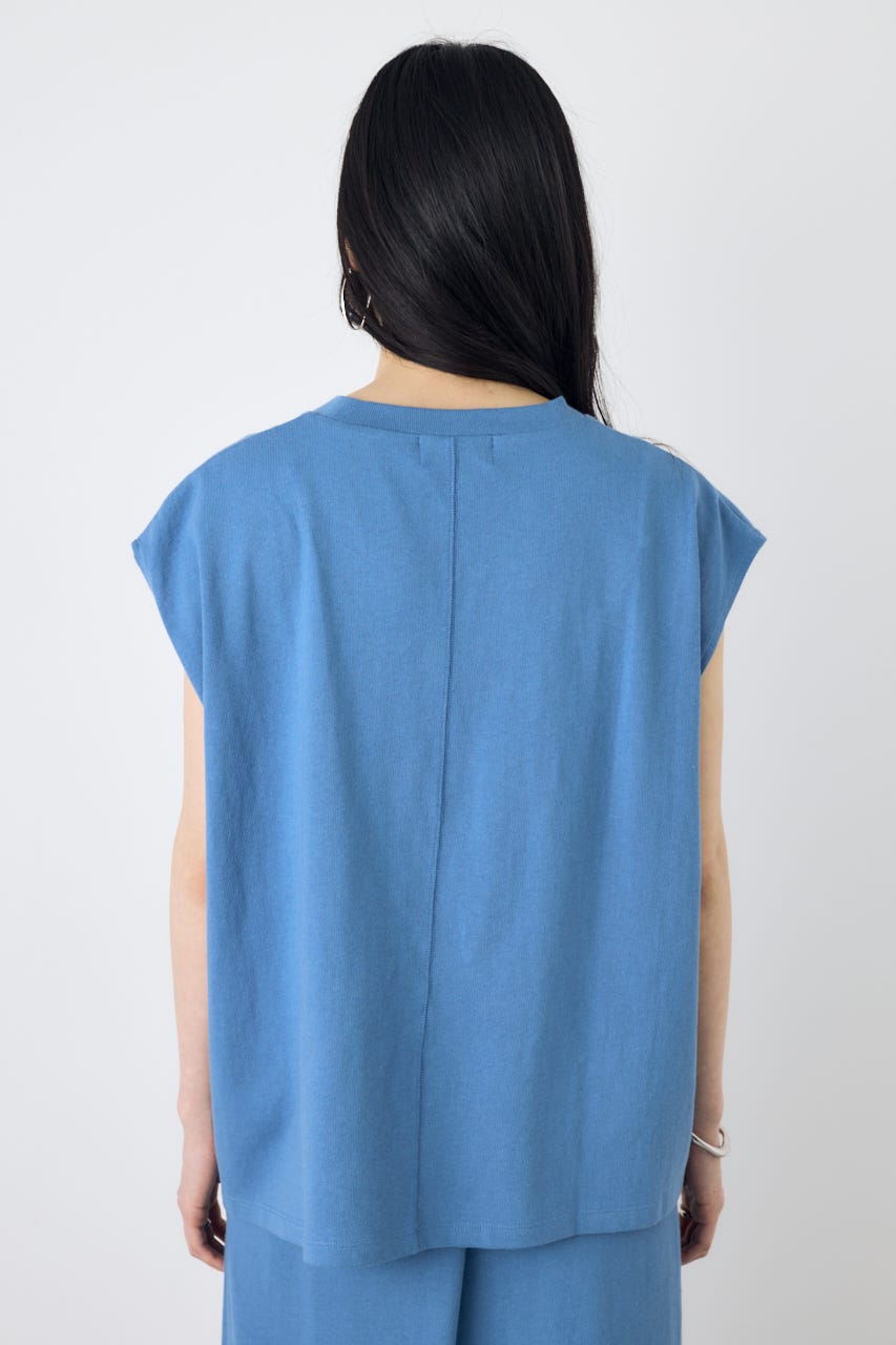 【GOLDEN PRICE 5/1(金)8:59までの特別価格】ノースリーブカットトップス BLU M