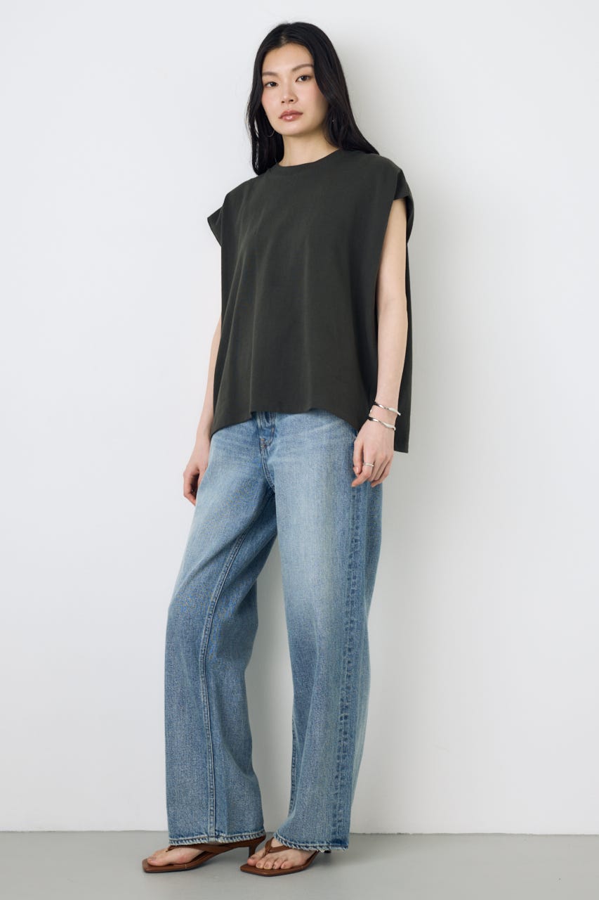 【GOLDEN PRICE 5/1(金)8:59までの特別価格】ノースリーブカットトップス L/BLK S