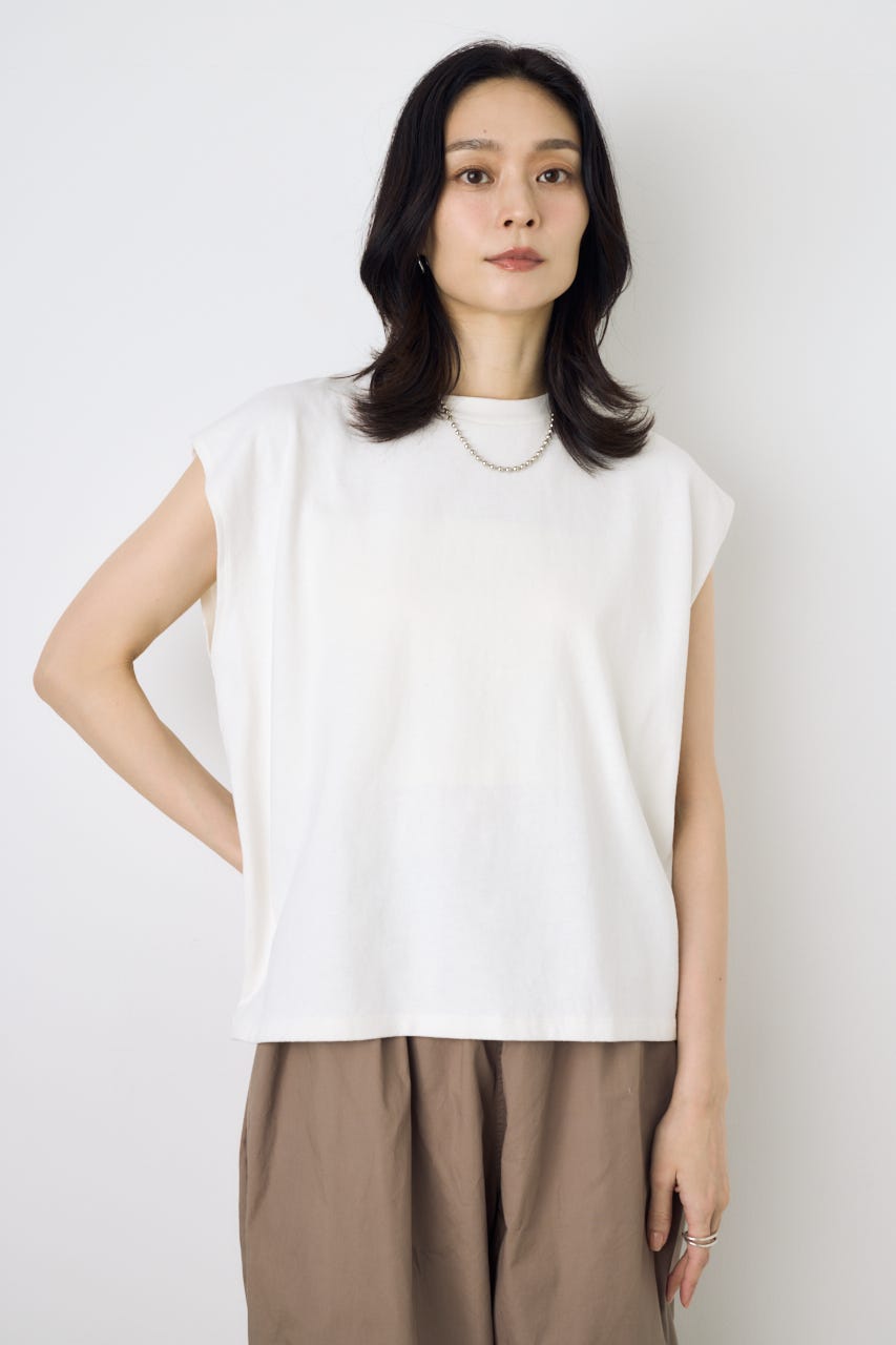 【GOLDEN PRICE 5/1(金)8:59までの特別価格】ノースリーブカットトップス O/WHT S