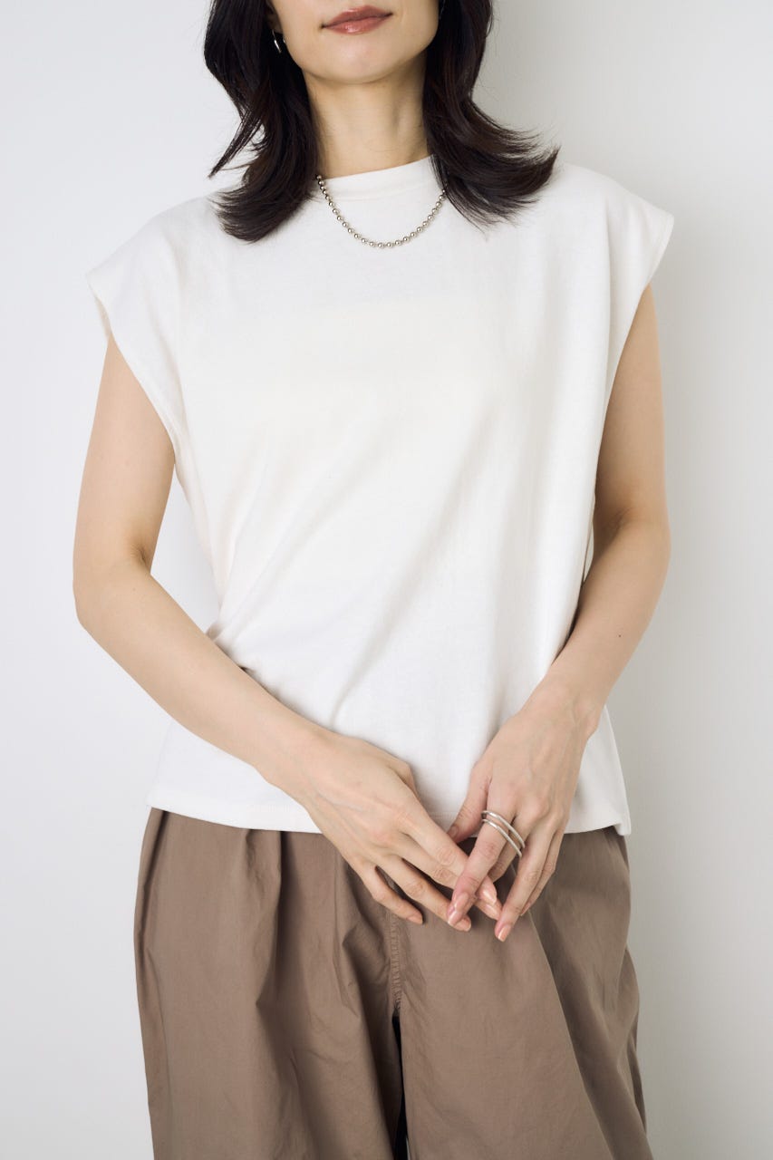 【GOLDEN PRICE 5/1(金)8:59までの特別価格】ノースリーブカットトップス O/WHT S