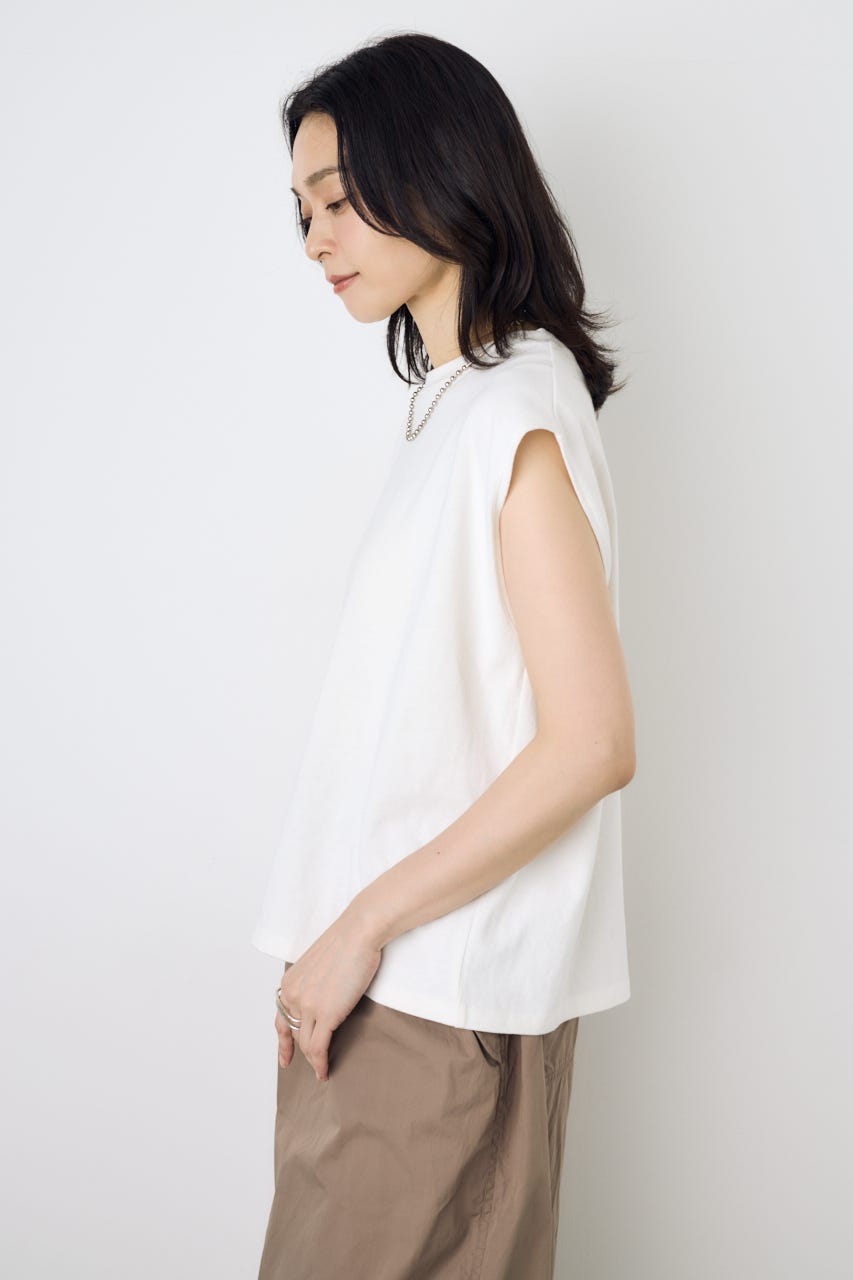 【GOLDEN PRICE 5/1(金)8:59までの特別価格】ノースリーブカットトップス O/WHT S