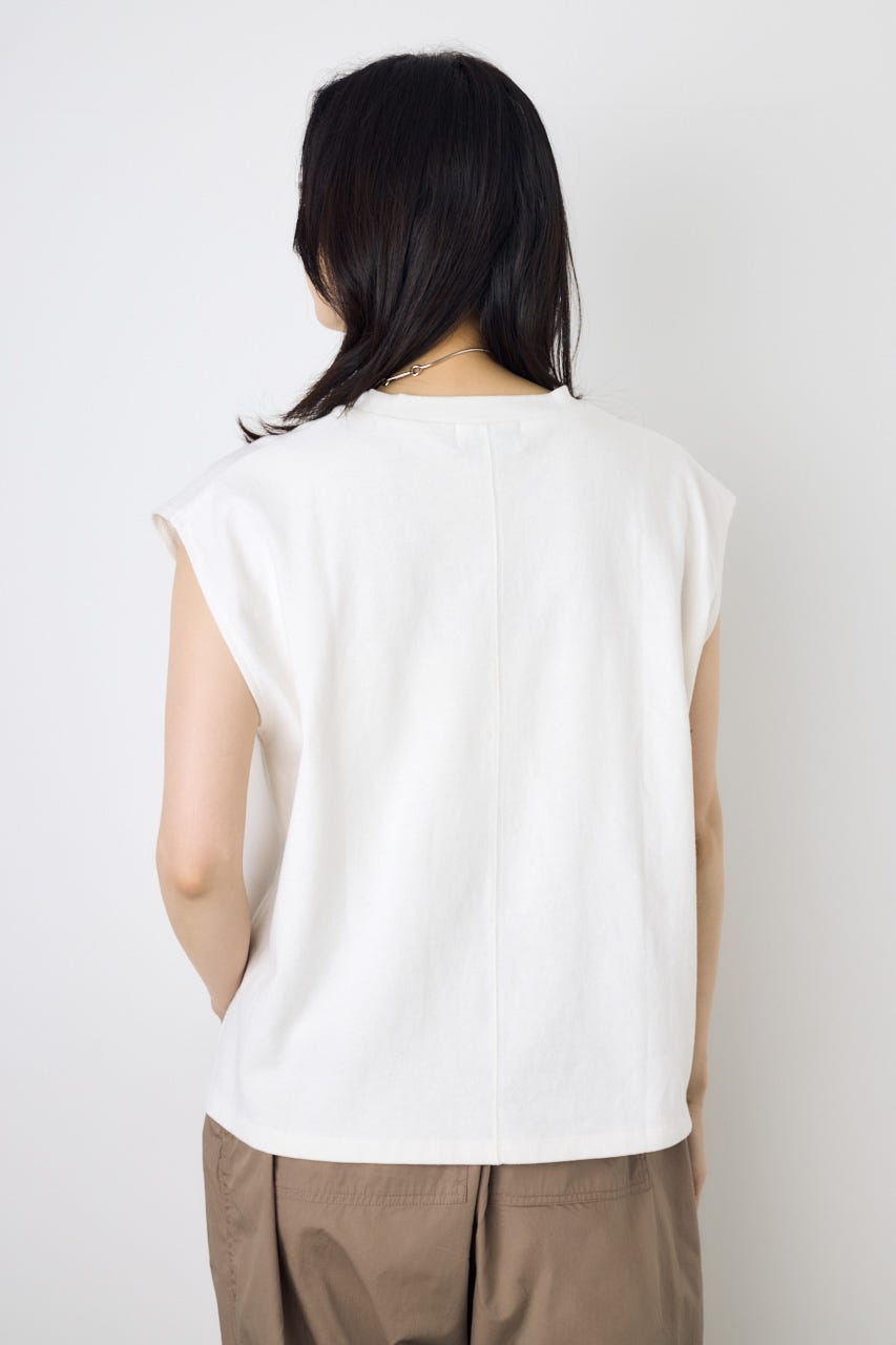 【GOLDEN PRICE 5/1(金)8:59までの特別価格】ノースリーブカットトップス O/WHT S