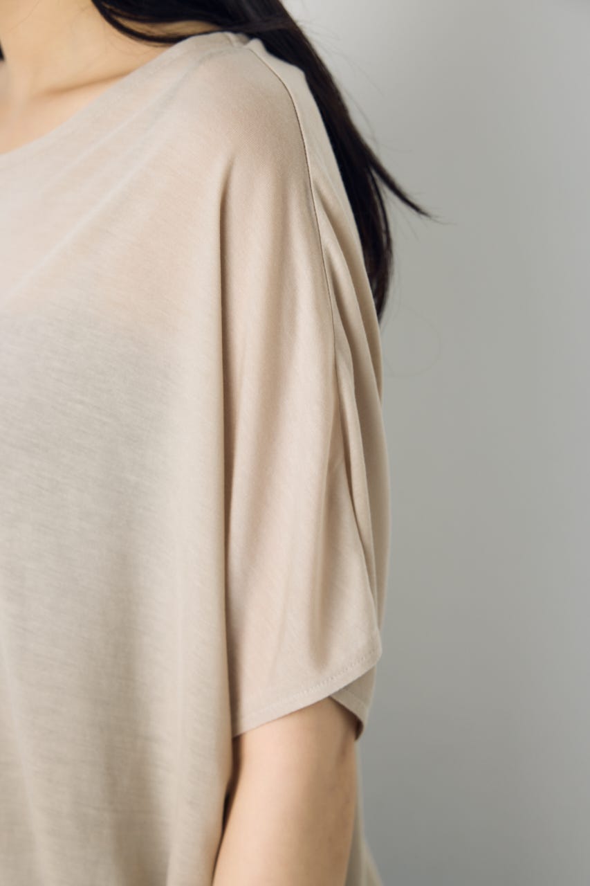 ドレープクロップドTシャツ BEG M