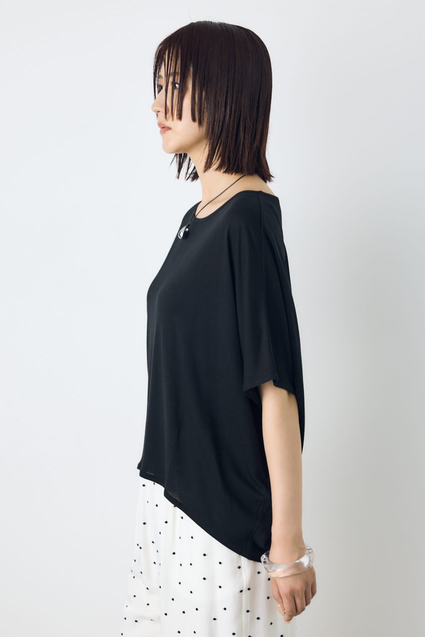 ドレープクロップドTシャツ BLK M