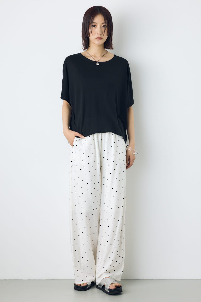 ドレープクロップドTシャツ BLK M