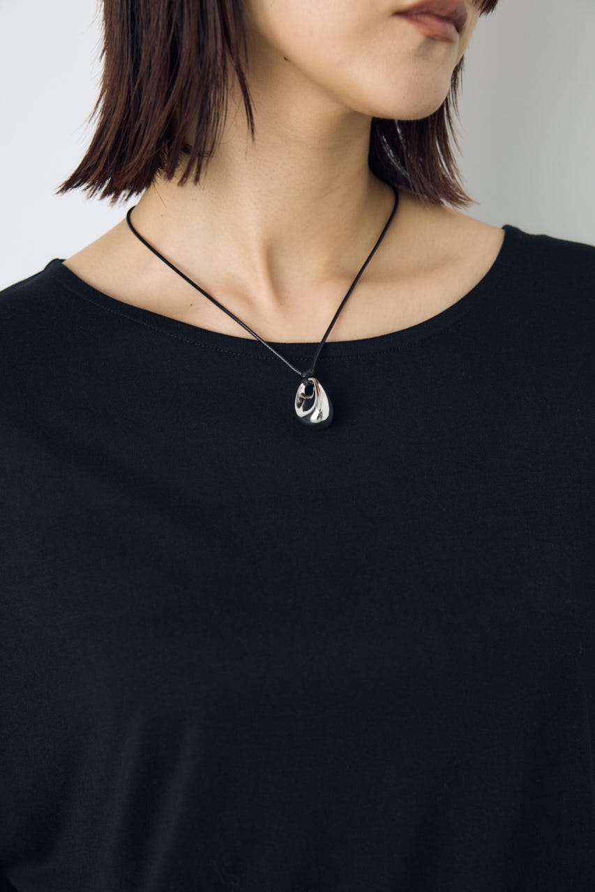 ドレープクロップドTシャツ BLK M
