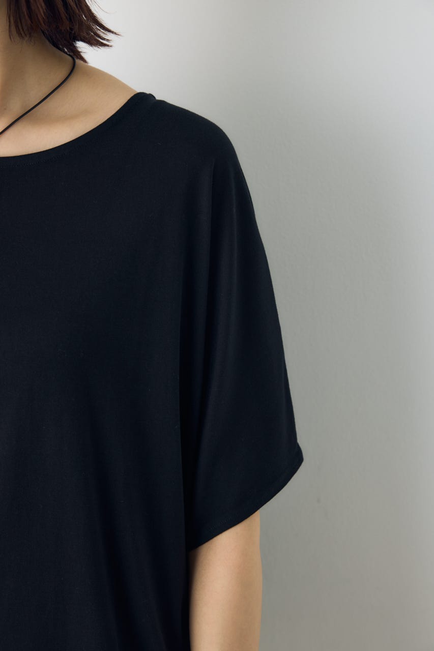 ドレープクロップドTシャツ BLK M