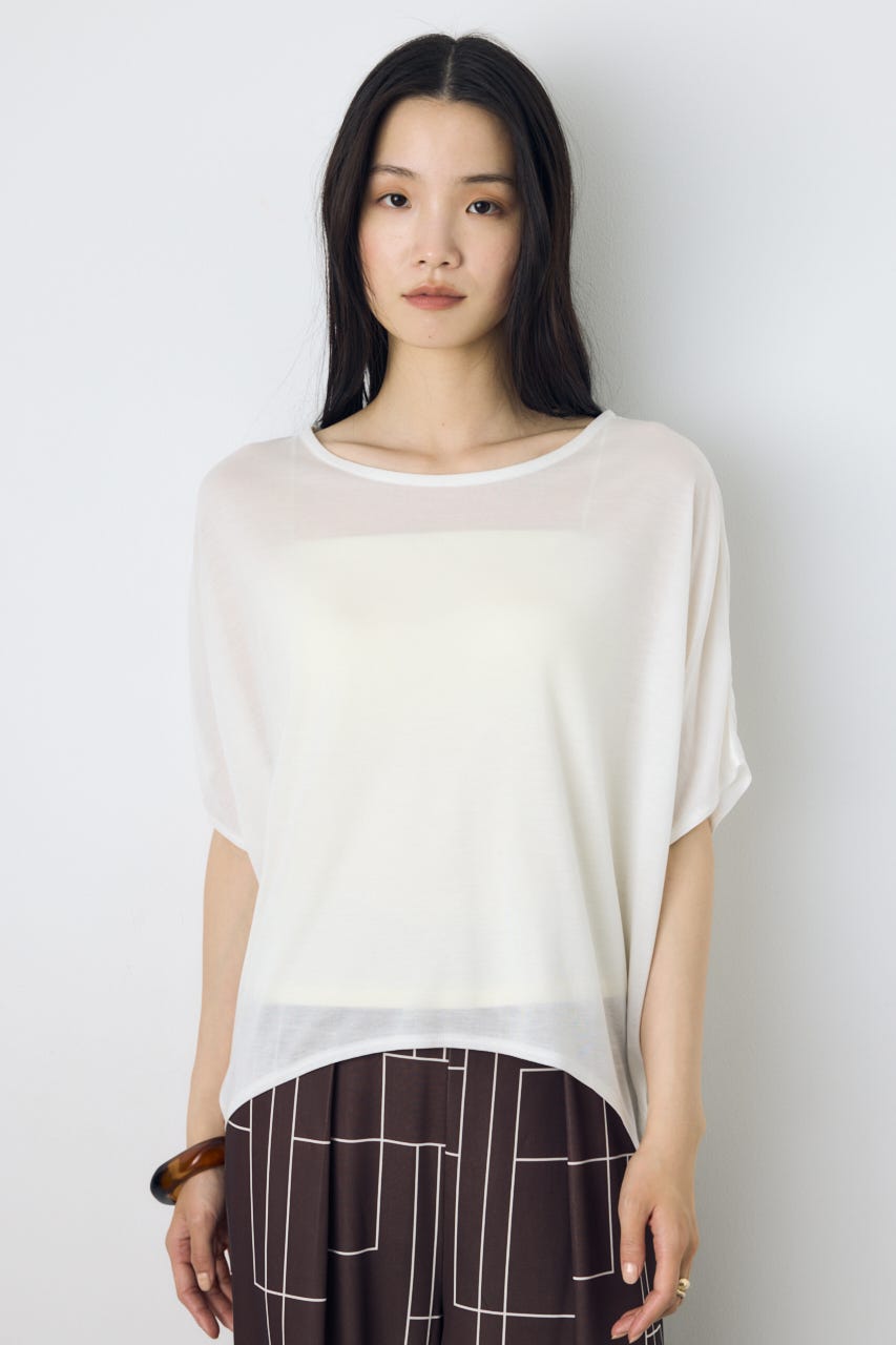 ドレープクロップドTシャツ O/WHT S