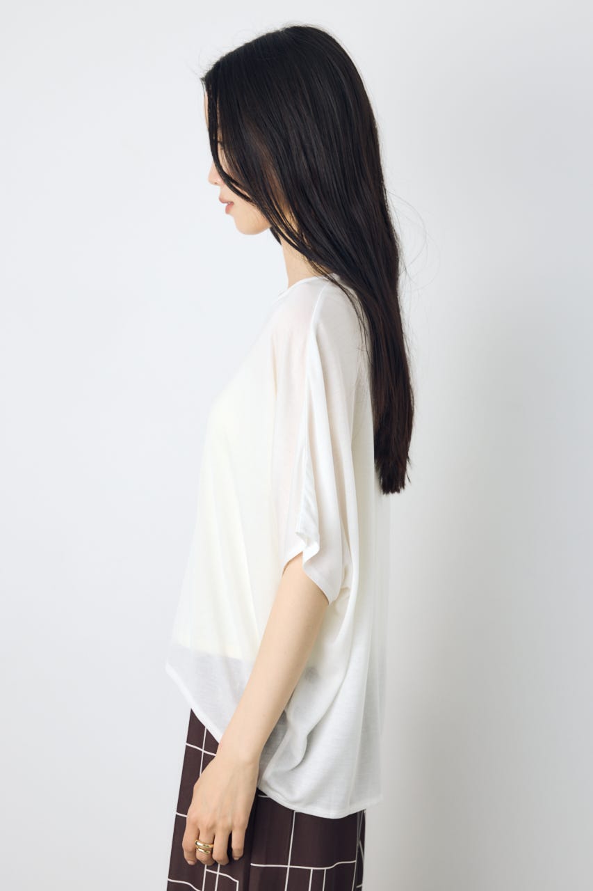 ドレープクロップドTシャツ O/WHT S