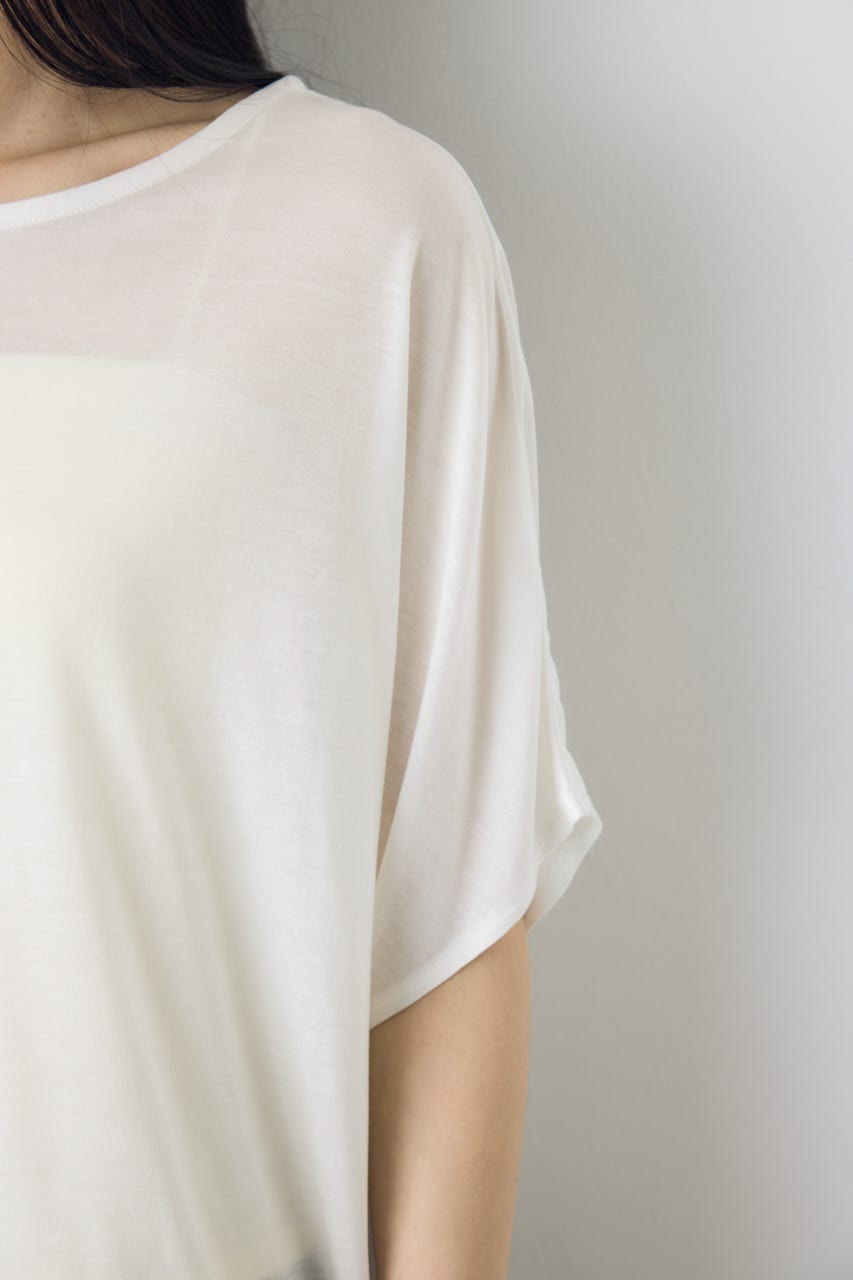 ドレープクロップドTシャツ O/WHT S