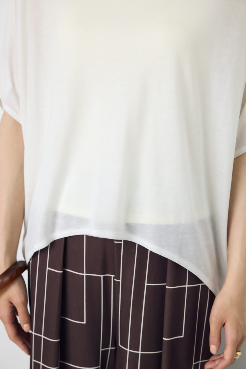 ドレープクロップドTシャツ O/WHT S