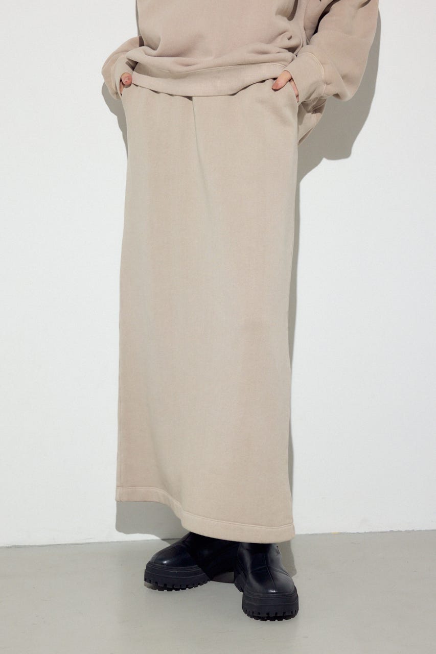 ピグメント起毛裏毛Iラインスカート BEG S