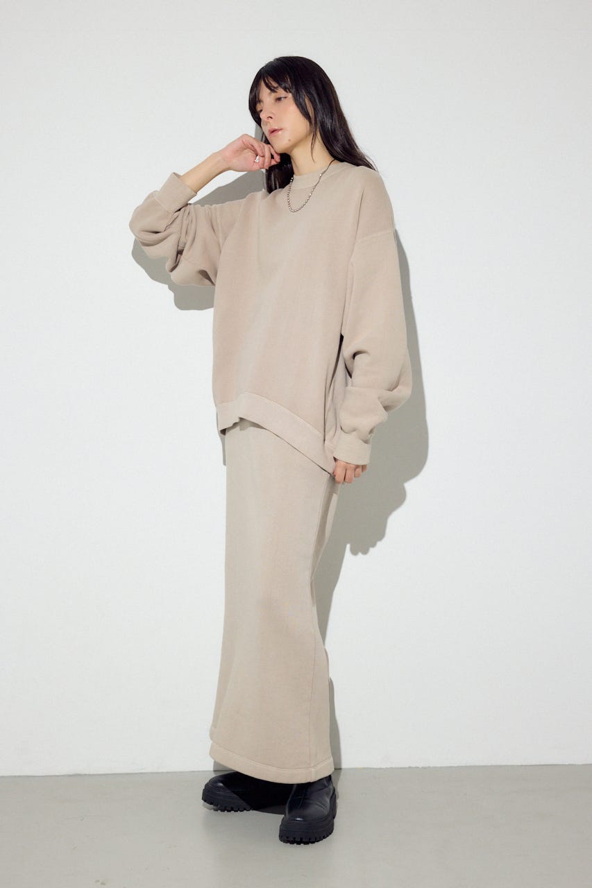 ピグメント起毛裏毛Iラインスカート BEG S