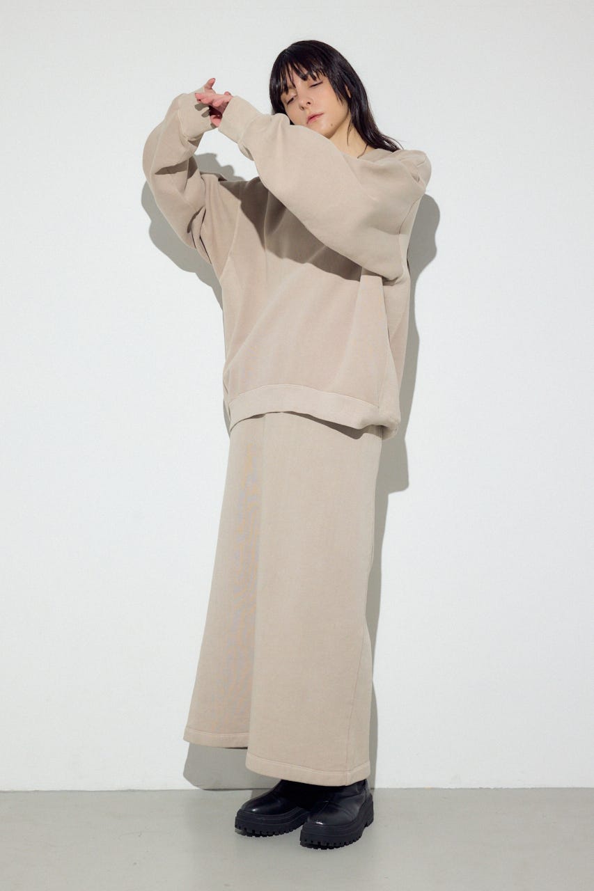 ピグメント起毛裏毛Iラインスカート BEG S