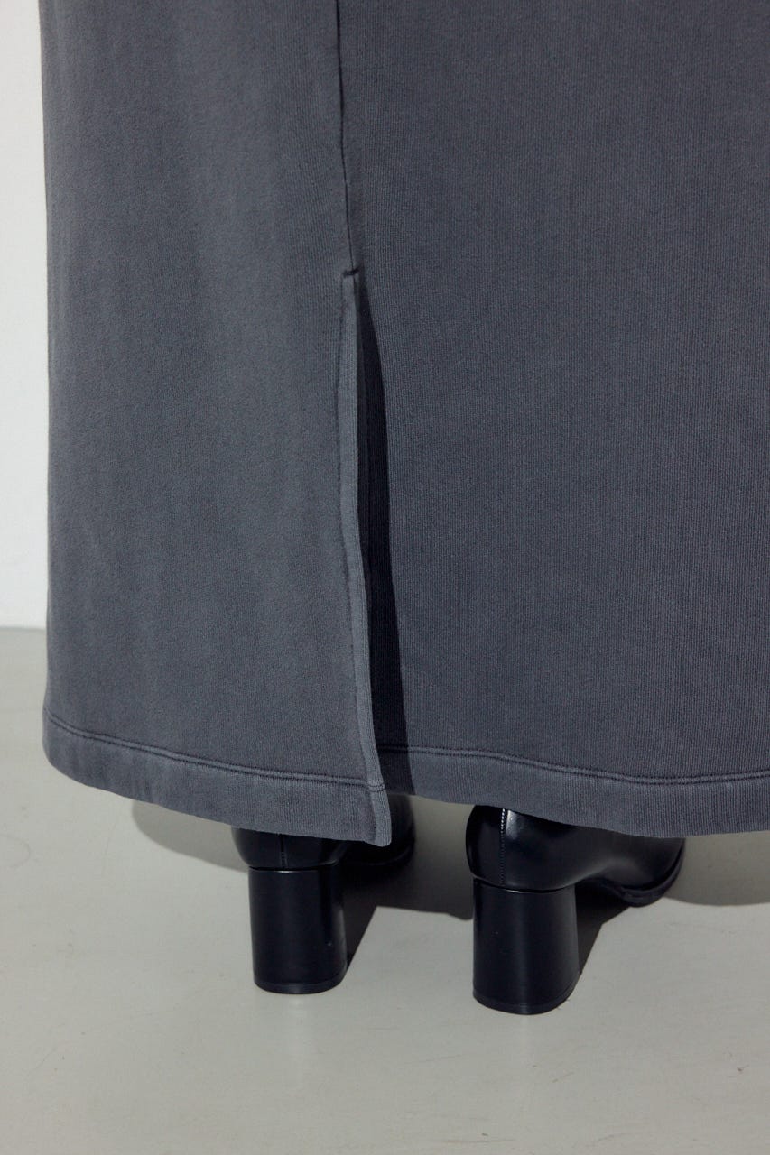 ピグメント起毛裏毛Iラインスカート L/BLK S