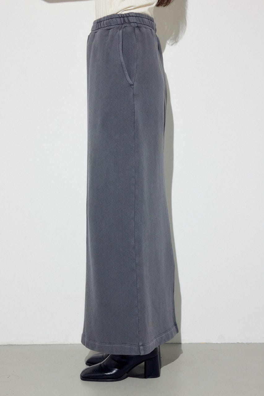 ピグメント起毛裏毛Iラインスカート L/BLK S