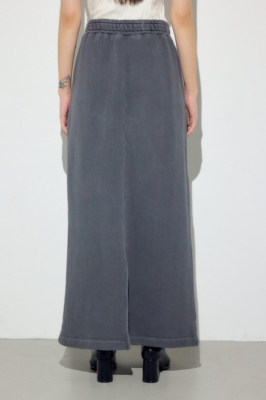 ピグメント起毛裏毛Iラインスカート L/BLK S