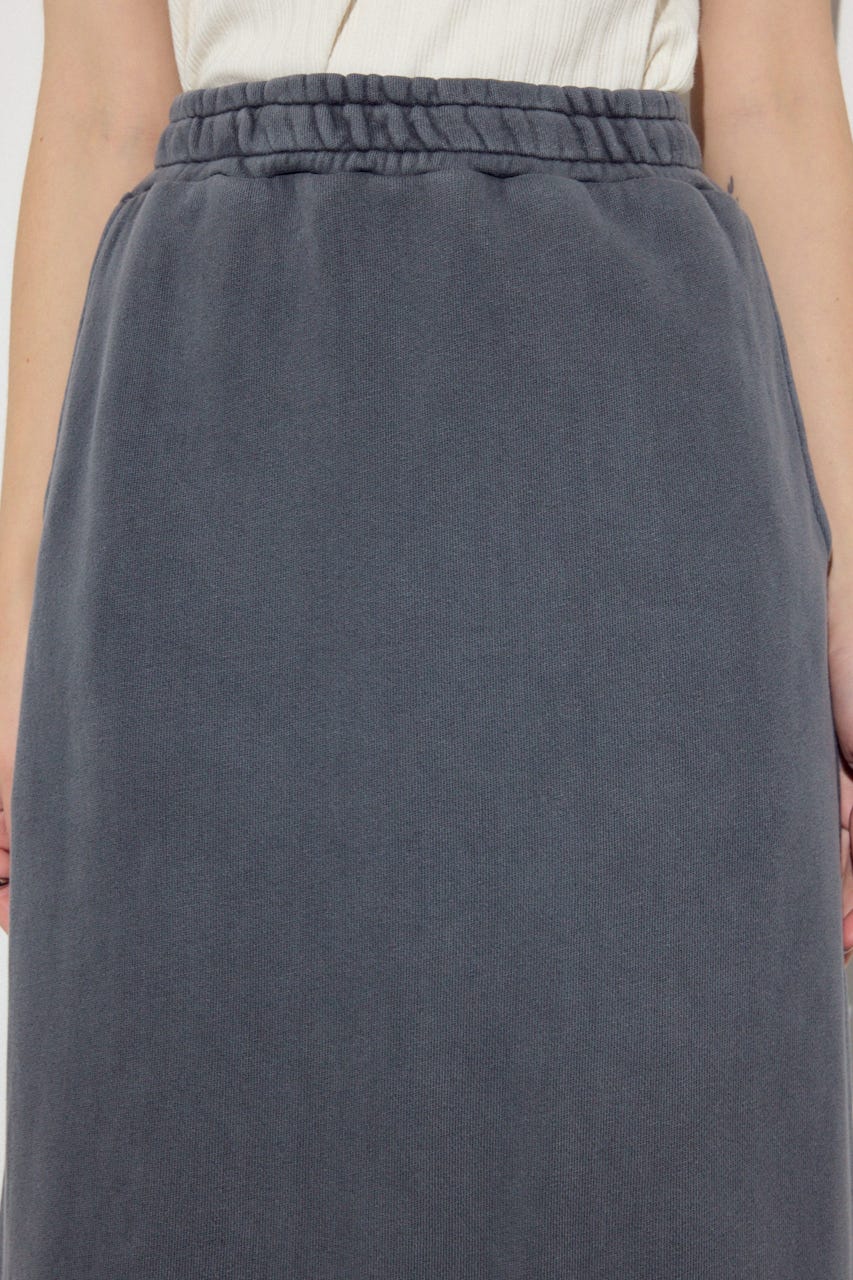 ピグメント起毛裏毛Iラインスカート L/BLK S