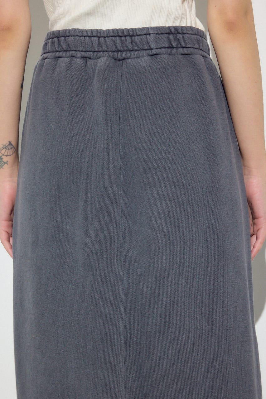 ピグメント起毛裏毛Iラインスカート L/BLK S