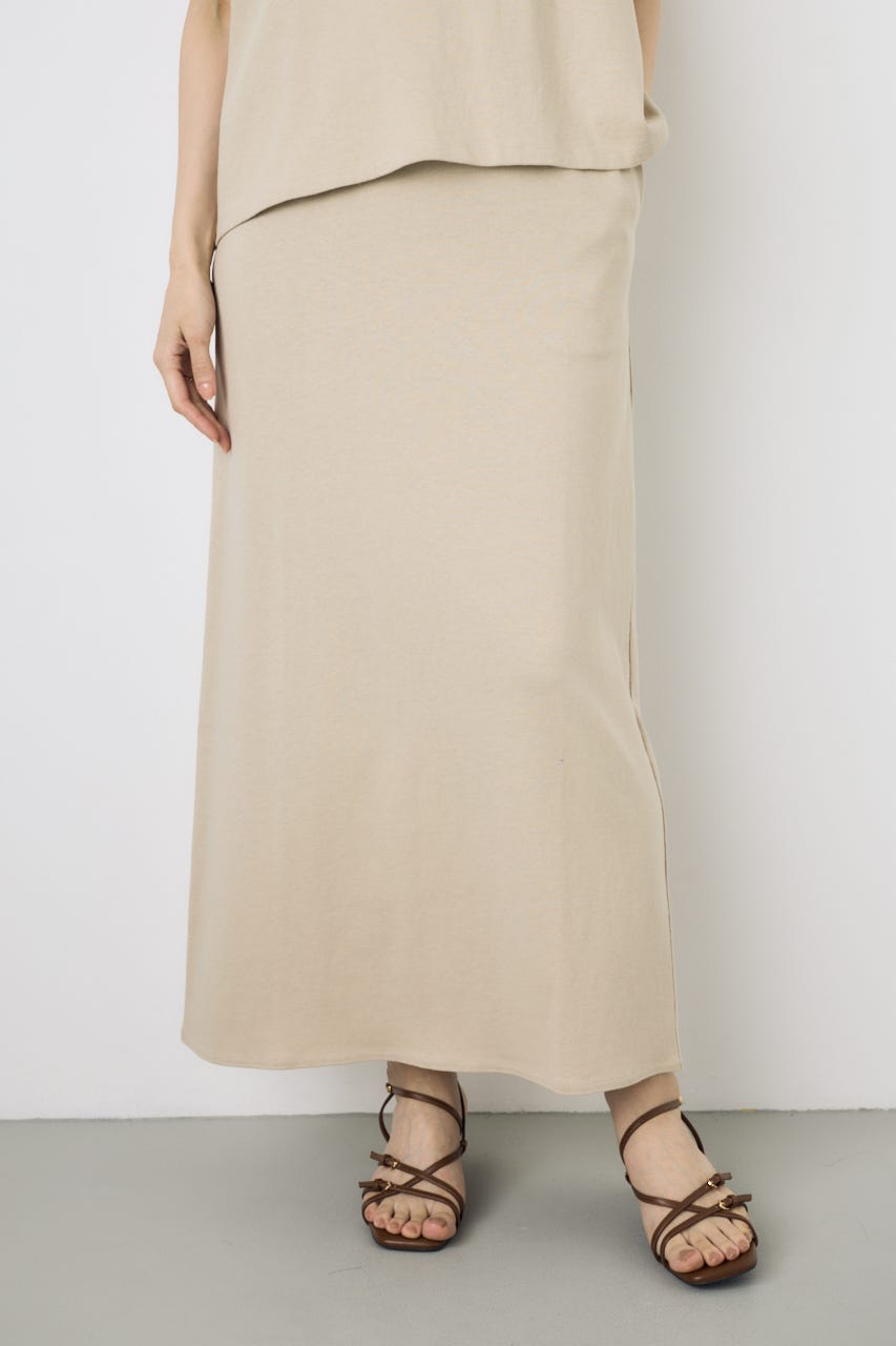 【GOLDEN PRICE 5/1(金)8:59までの特別価格】Iラインカットロングスカート BEG S