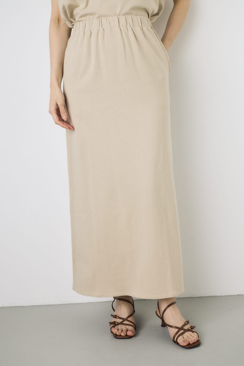 【GOLDEN PRICE 5/1(金)8:59までの特別価格】Iラインカットロングスカート BEG S