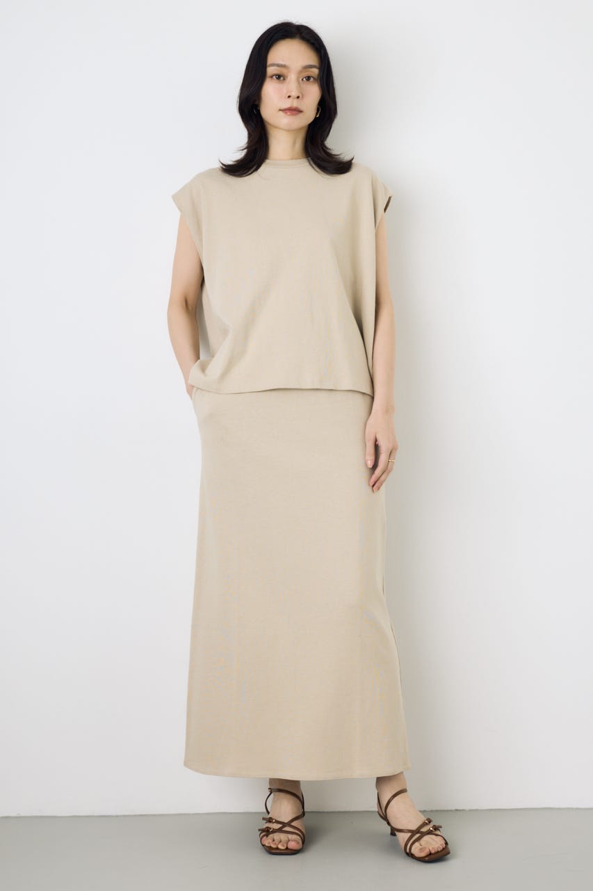 【GOLDEN PRICE 5/1(金)8:59までの特別価格】Iラインカットロングスカート BEG S