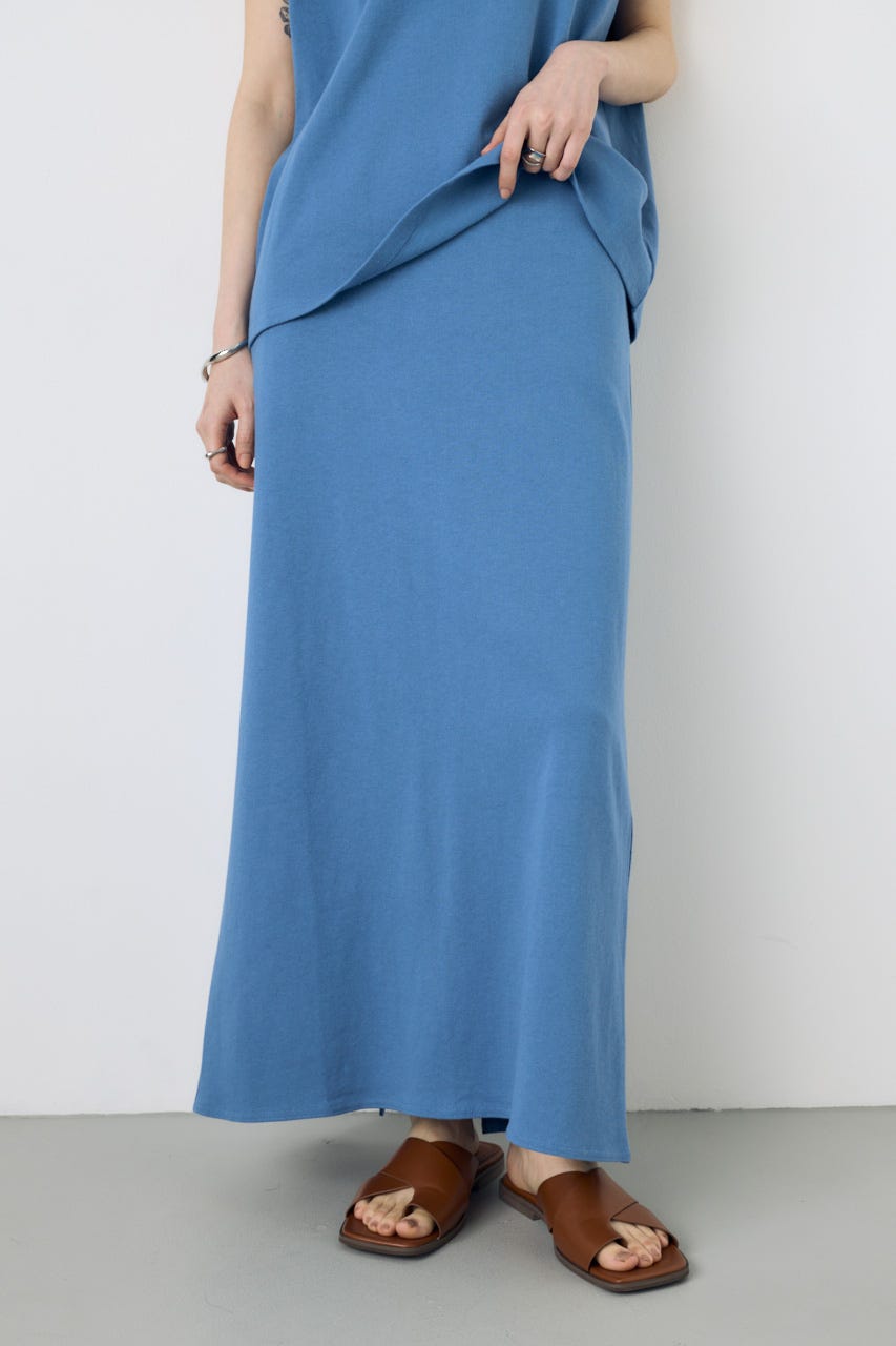 【GOLDEN PRICE 5/1(金)8:59までの特別価格】Iラインカットロングスカート BLU S