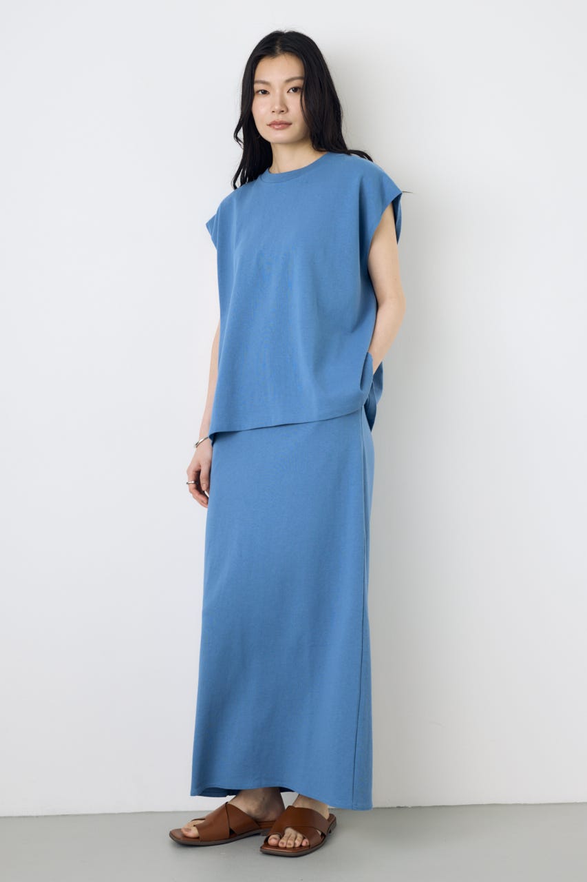 【GOLDEN PRICE 5/1(金)8:59までの特別価格】Iラインカットロングスカート BLU S