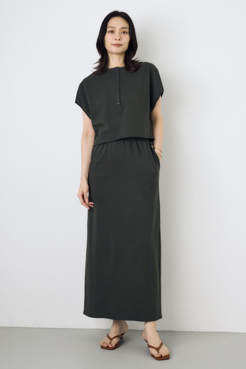 【GOLDEN PRICE 5/1(金)8:59までの特別価格】Iラインカットロングスカート L/BLK M