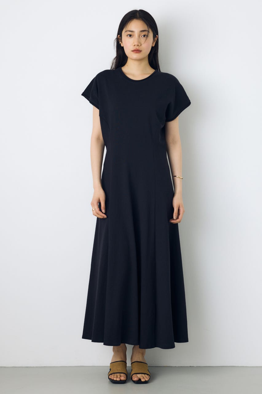 フィットフレアカットワンピース BLK M