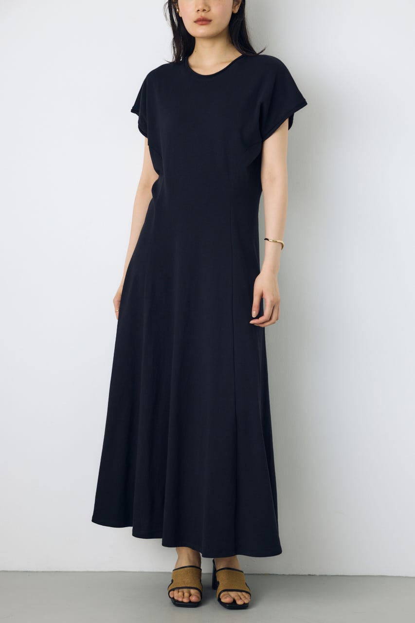 フィットフレアカットワンピース BLK M