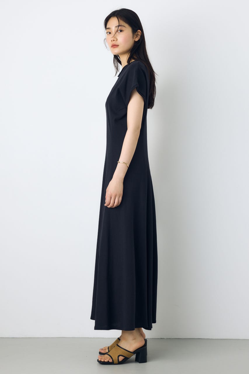 フィットフレアカットワンピース BLK M