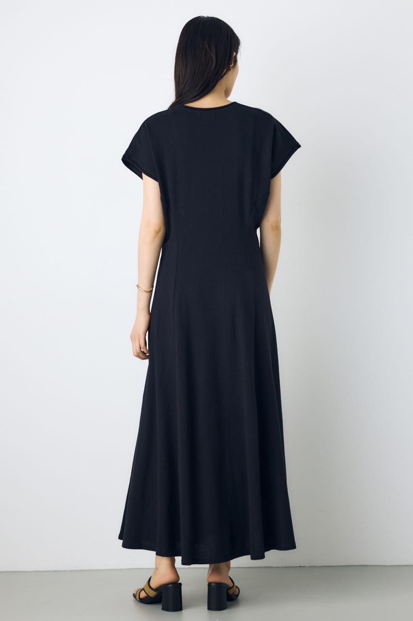 フィットフレアカットワンピース BLK M