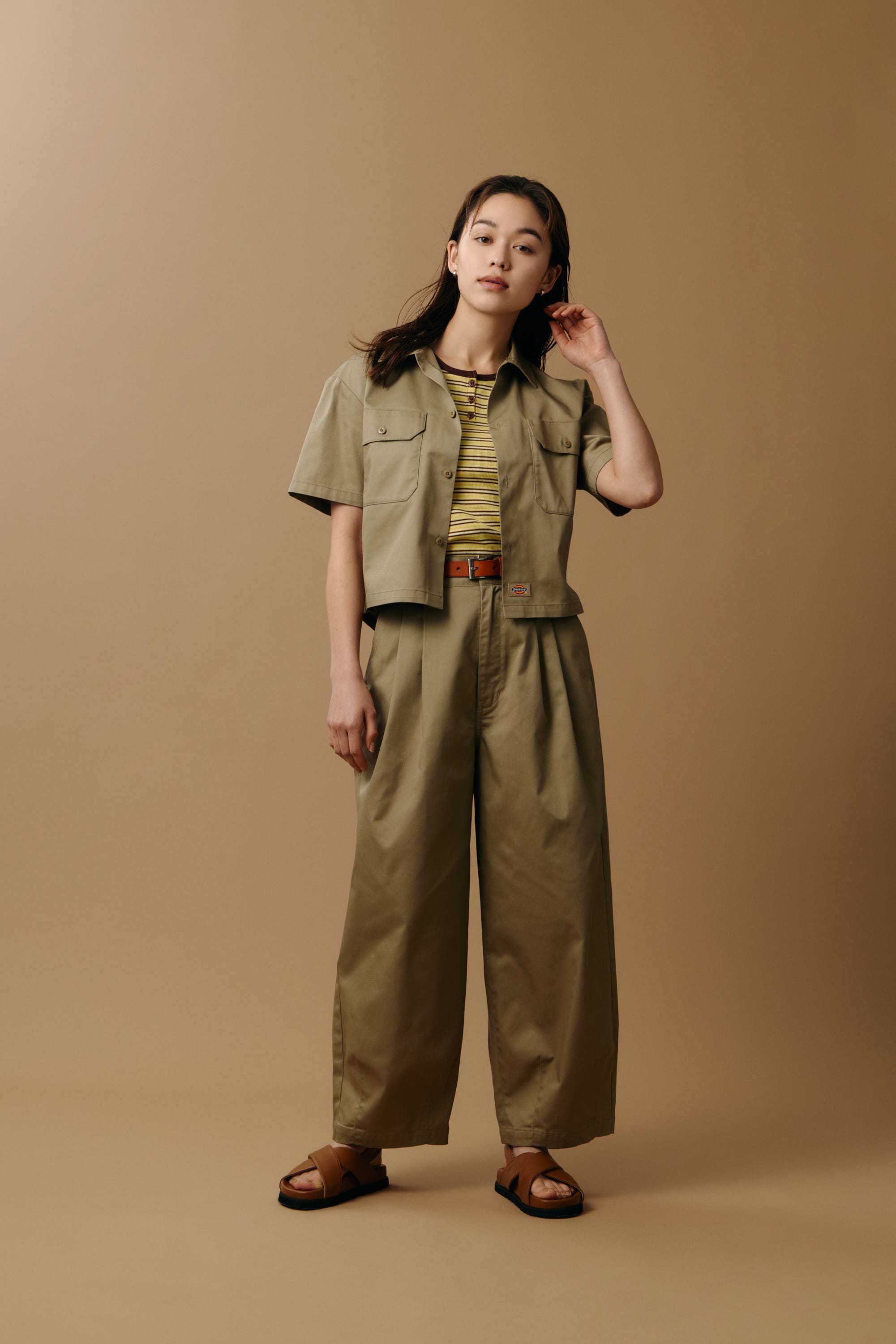 【Dickies（R）×AZUL】カーブパンツ KHA M