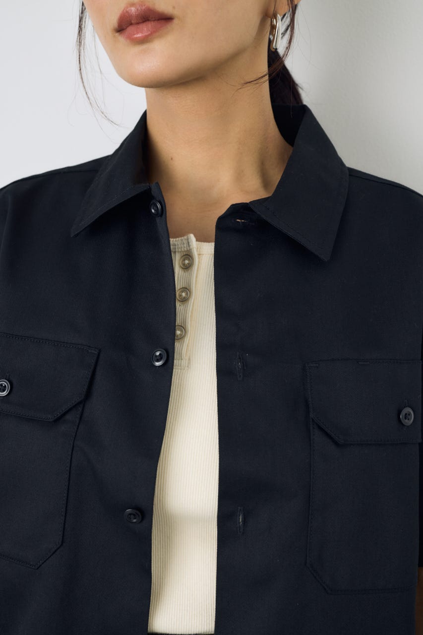 【Dickies（R）×AZUL】ワークシャツ BLK S