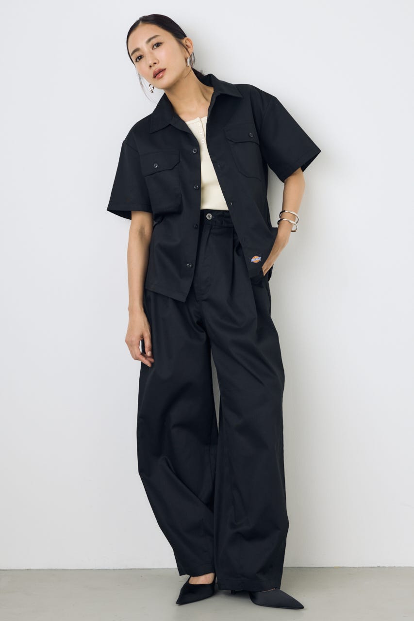 【Dickies（R）×AZUL】ワークシャツ BLK S