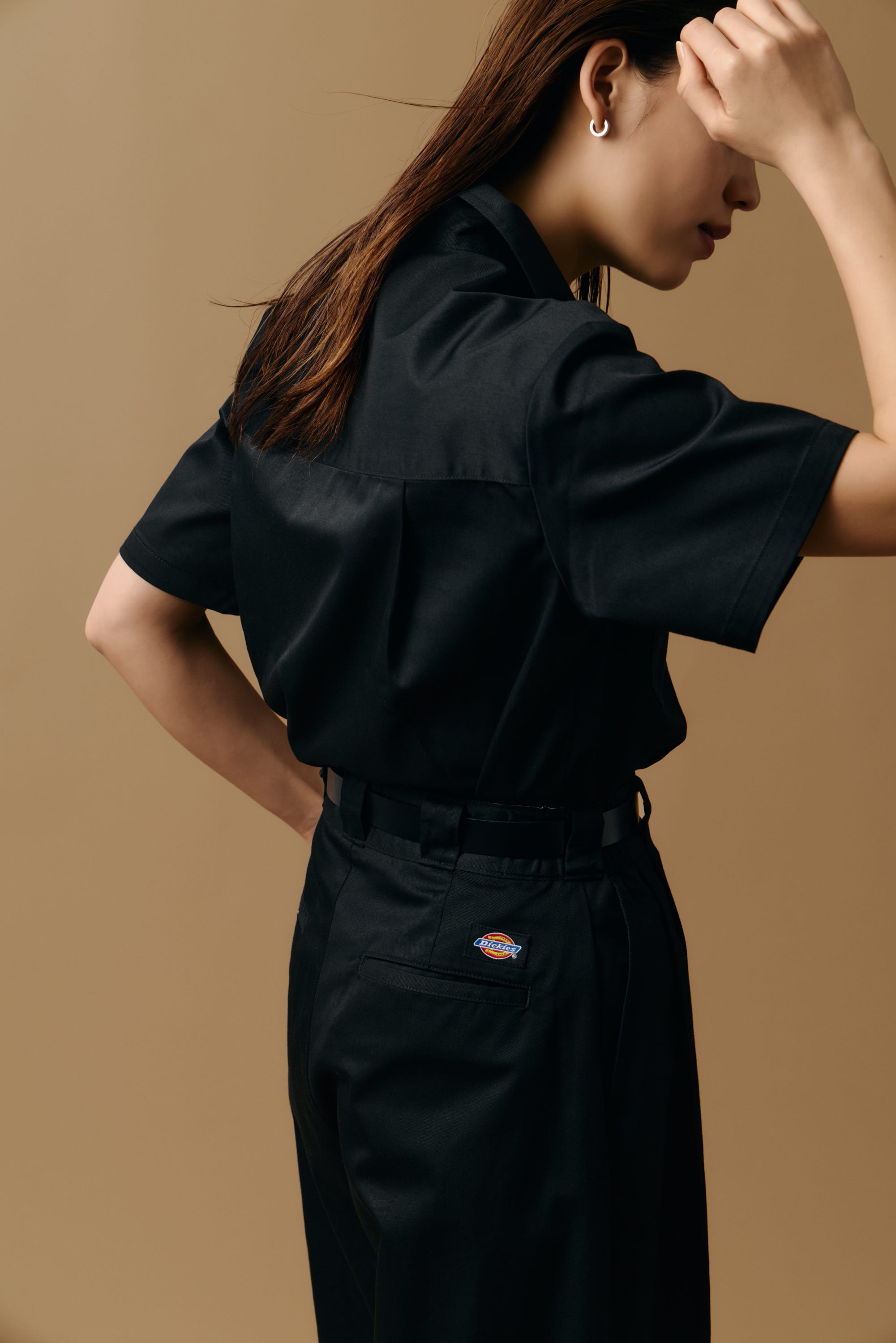 【Dickies（R）×AZUL】ワークシャツ BLK S