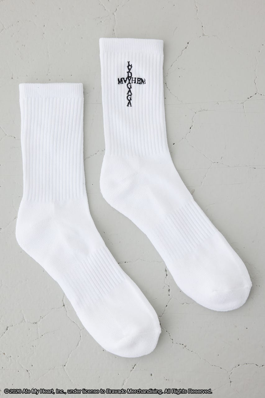 【LADY GAGA】リブソックス O/WHT M