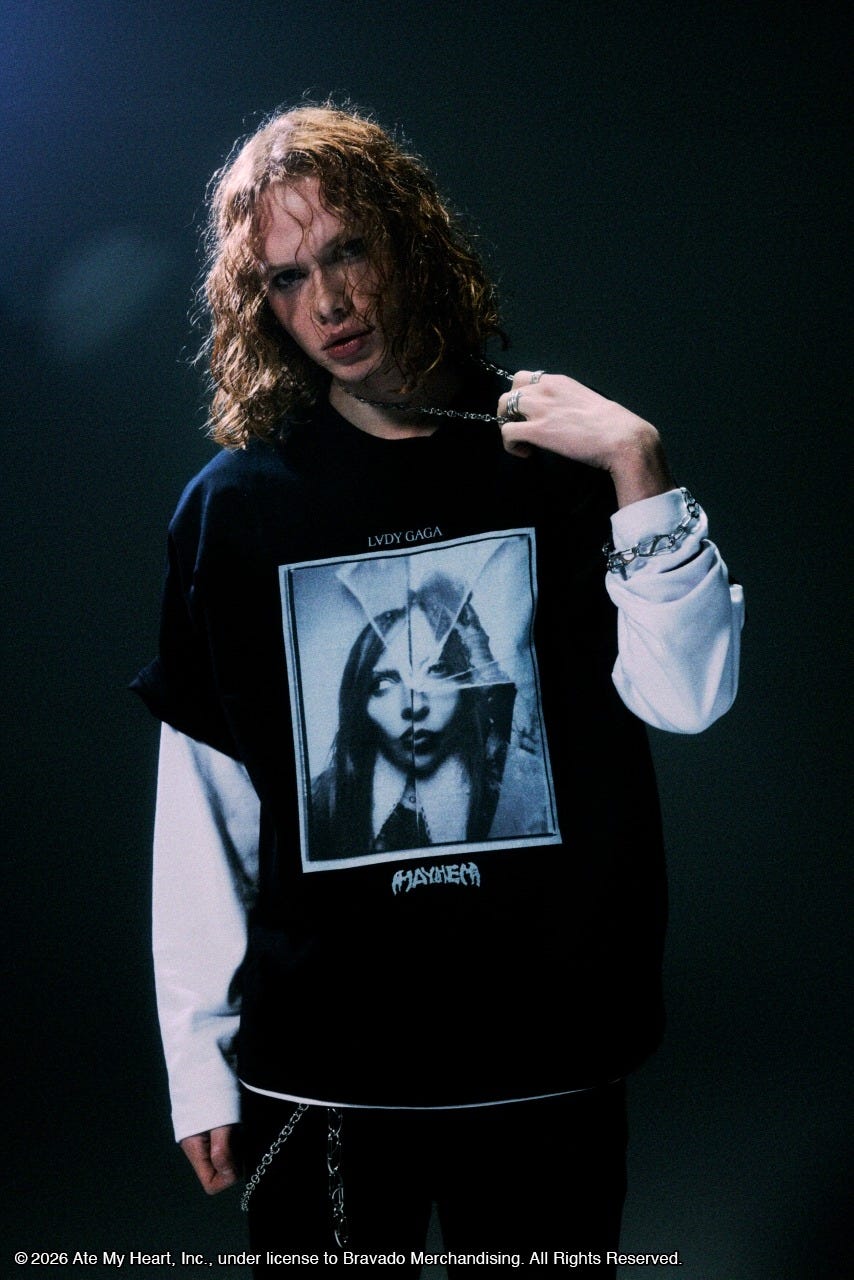 【LADY GAGA】ショートスリーブTEEブラック BLK L