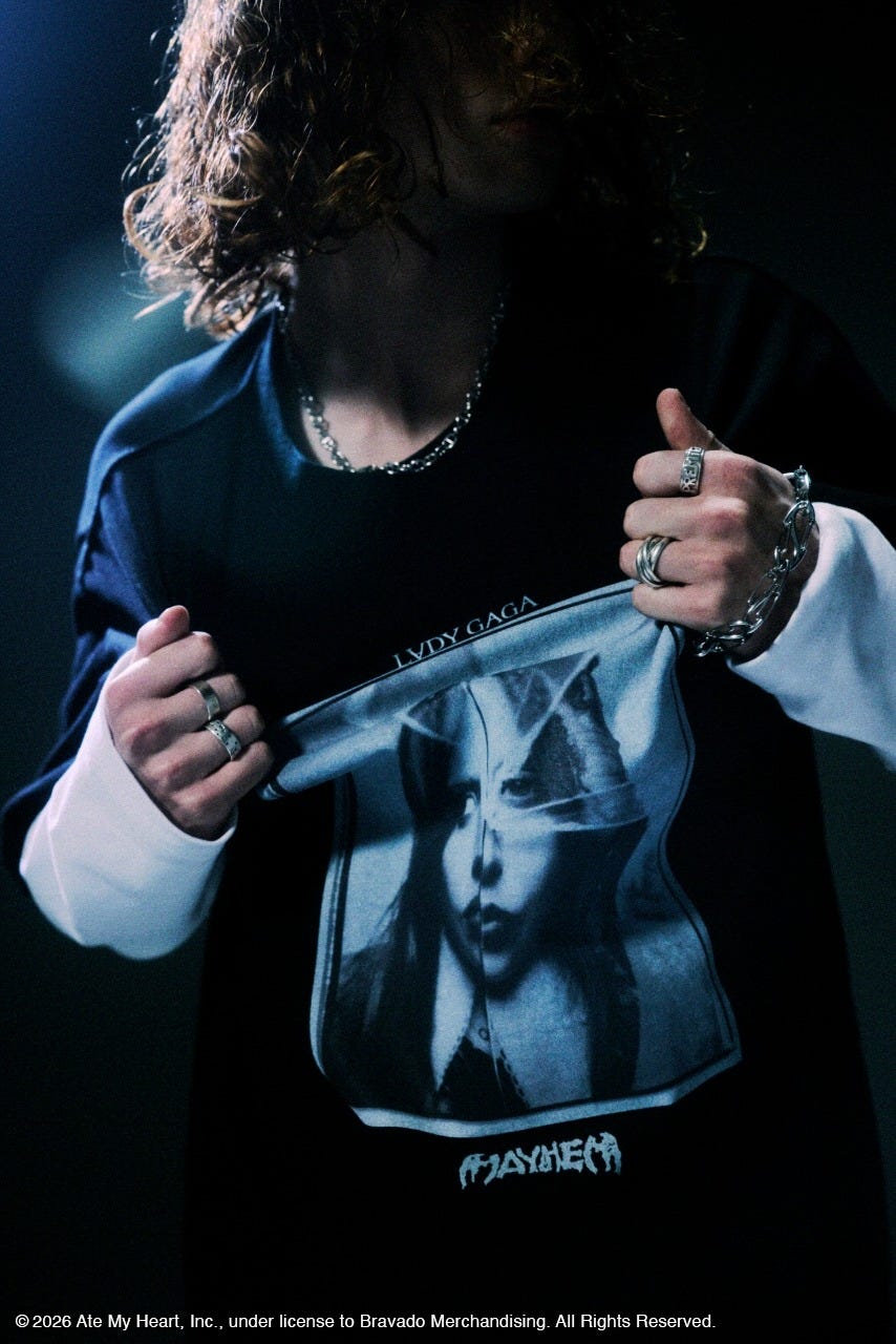 【LADY GAGA】ショートスリーブTEEブラック BLK L