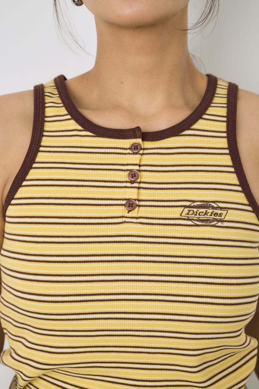 【Dickies（R）×AZUL】ヘンリーネックタンクトップ 柄YEL FREE