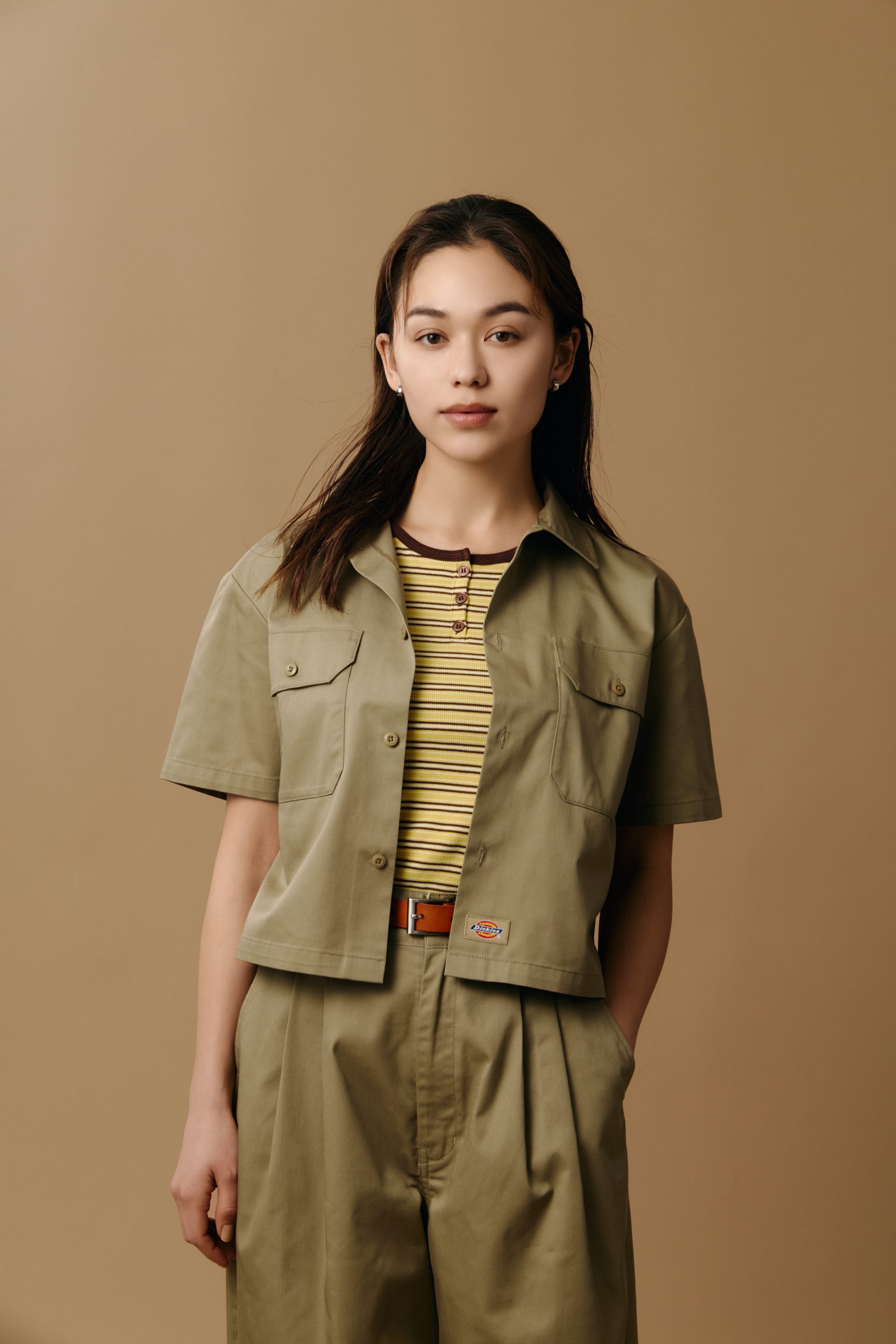 【Dickies（R）×AZUL】ヘンリーネックタンクトップ 柄YEL FREE