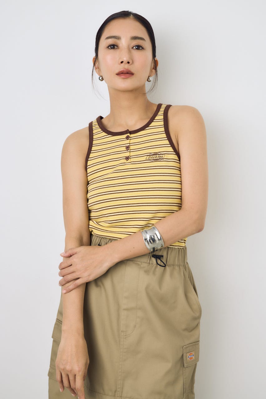 【Dickies（R）×AZUL】ヘンリーネックタンクトップ 柄YEL FREE