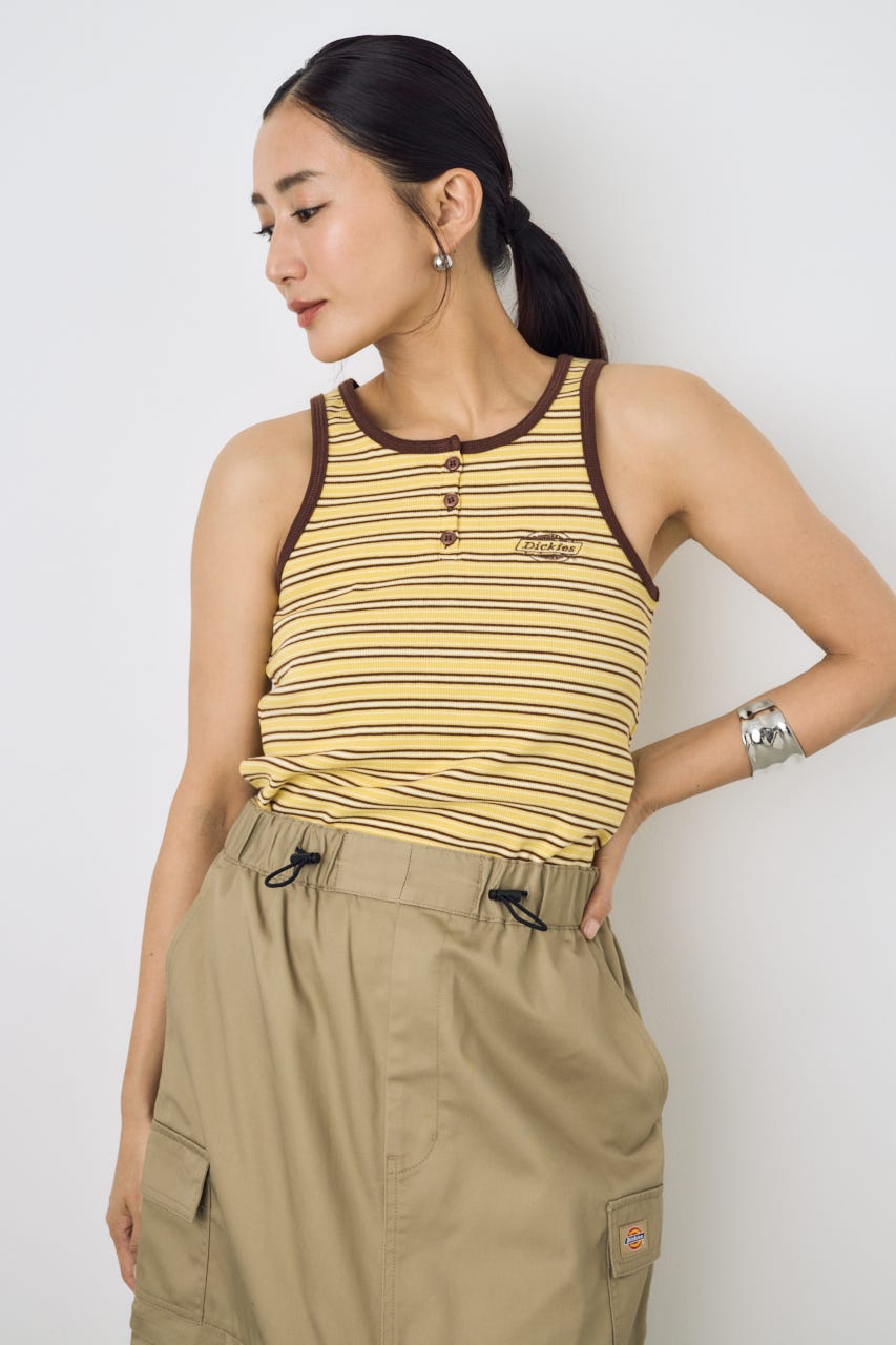【Dickies（R）×AZUL】ヘンリーネックタンクトップ 柄YEL FREE