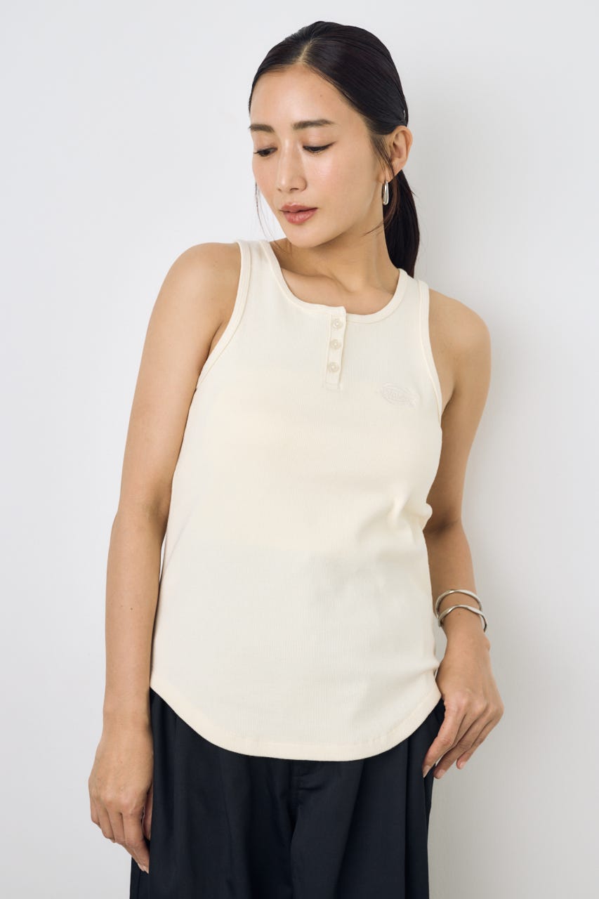 【Dickies（R）×AZUL】ヘンリーネックタンクトップ O/WHT FREE