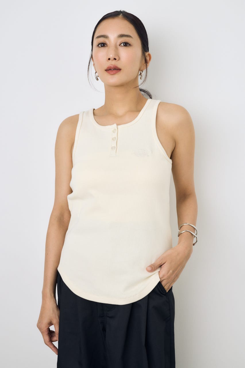 【Dickies（R）×AZUL】ヘンリーネックタンクトップ O/WHT FREE